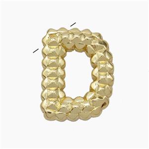 Copper Letter-D Pendant Gold Plated, approx 13-22mm