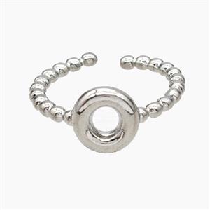 Copper Letter-O Rings Platinum Plated, approx 8-10mm, 18mm dia