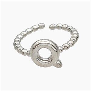 Copper Letter-Q Rings Platinum Plated, approx 8-10mm, 18mm dia