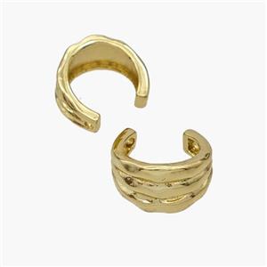 Copper Clip Earrings Gold Plated, approx 8mm, 14mm dia