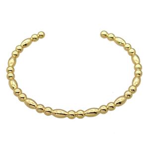 copper bangle, adjustable, gold plated, approx 4mm, 60mm dia