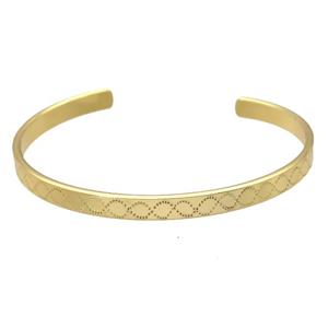 copper bangle, adjustable, gold plated, approx 5mm, 60mm dia