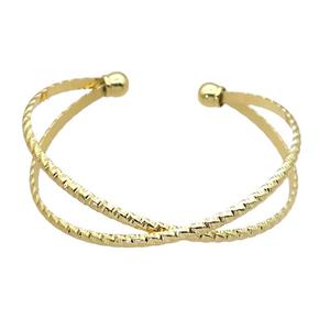 copper bangle, adjustable, gold plated, approx 6-16mm, 55mm dia