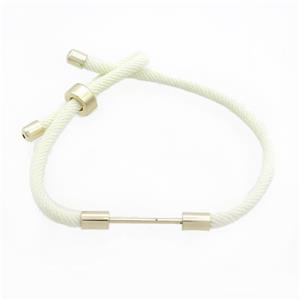 White Nylon Bracelet Chain, approx 3mm, 18-22cm length
