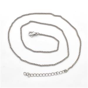 Copper Necklace Chain Platinum Plated, approx 1.5mm, 43-48cm length