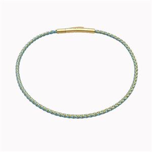 Lt.green Nylon Cord Bracelet With Stainless Steel Clasp, approx 2mm thickness