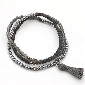 Chinese Crystal Glass Bracelets Stretchy, approx 3-3.5mm