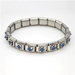 Stainless Steel Module Bracelet Flower, approx 9mm, 17cm length