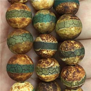 round Tibetan Agate Beads, approx 12mm dia