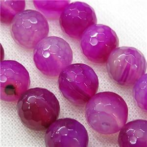 faceted round hotpink Agate Beads, approx 14mm dia