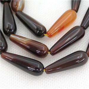fancy Agate teardrop beads, approx 10x30mm