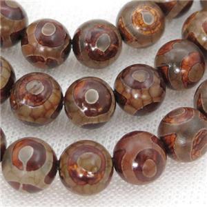 round Tibetan Agate Beads, eye, approx 8mm dia