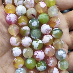 faceted round Agate Beads, dye, approx 10mm dia