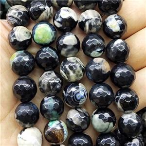 Fire Agate Beads Faceted Round Dye, approx 14mm dia