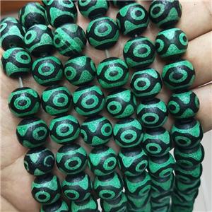 Tibetan Agate Beads Green Eye Round, approx 14mm dia