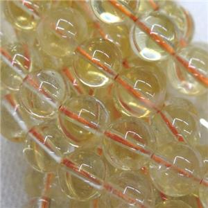 round yellow Citrine Beads, approx 6mm dia