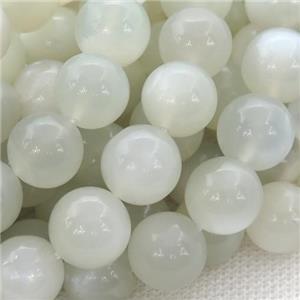 white MoonStone Beads, round, approx 10mm dia
