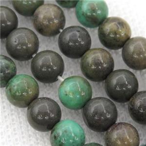 green Grass Agate Beads, round, B-grade, approx 6mm dia