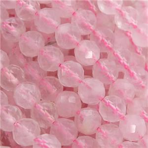 Rose Quartz Beads, faceted round, pink, approx 6mm dia