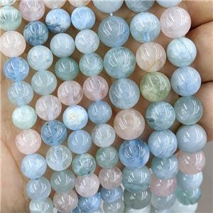 Natural Morganite Beads Smooth Round, approx 6mm dia