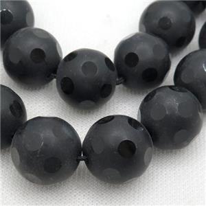 black Onyx Agate Beads, round, approx 20mm dia