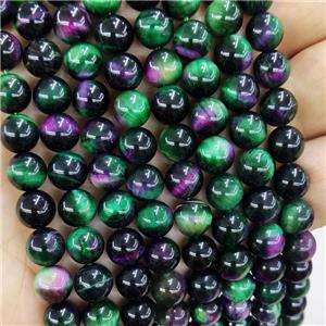 round Tiger eye beads, multicolor, approx 6mm dia