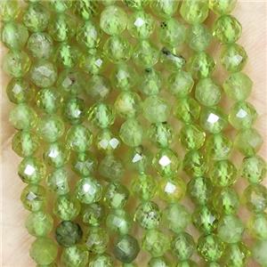 Green Peridot Beads Tiny Faceted Round, approx 4mm dia