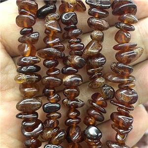 Orange Garnet Chip Beads Freeform, approx 5-8mm, 32inch length