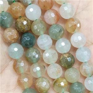 Green Agate Beads Faceted Round, approx 6mm dia