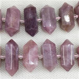 Madagascar Rose Quartz Bullet Beads, approx 12-30mm