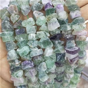 Multicolor Fluorite Nugget Beads Freeform Rough, approx 10-18mm