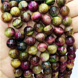 Tiger Eye Stone Beads Multicolor Round Smooth, approx 8mm dia