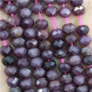 Natural Ruby Beads Faceted Rondelle, approx 5.6-6mm