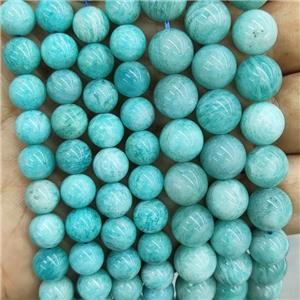 Natural Green Amazonite Beads Smooth Round, approx 6mm dia