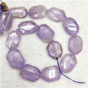 Natural Purple Amethyst Beads Faceted Rectangle, approx 20-30mm
