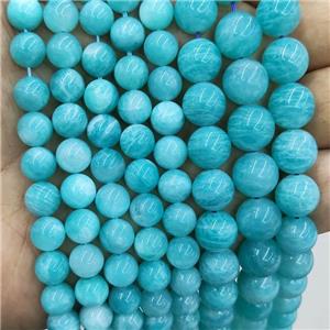 Natural Russian Amazonite Beads Green Smooth Round, approx 6mm dia