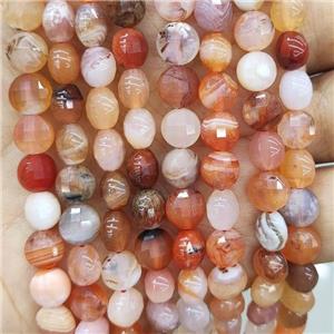 Natural Red Botswana Agate Beads Faceted Circle, approx 6mm