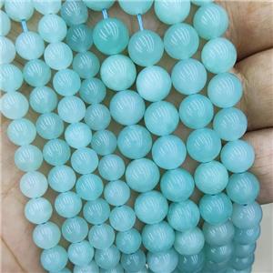 Natural Teal Amazonite Beads Smooth Round, approx 6mm dia