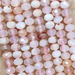 Natural Pink Cherry Agate Beads Sakura Faceted Rondelle, approx 4.7-5.5mm