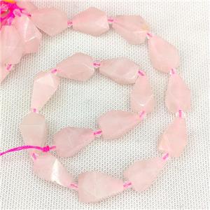 Natural Pink Rose Quartz Teardrop Pendant Faceted, approx 12-20mm