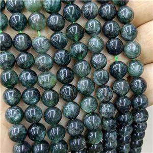 Natural Green Rutilated Quartz Beads Smooth Round, approx 8mm dia