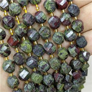 Natural Dragon Bloodstone Twist Beads S-Shape Faceted, approx 9-10mm