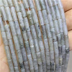 Natural Labradorite Tube Beads, approx 4x13mm