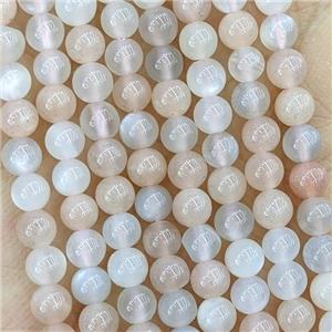Natural Moonstone Beads Multicolor Smooth Round, approx 4mm