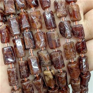 Natural Orange Garnet Tube Beads, approx 7-14mm