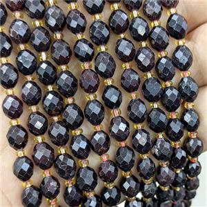 Natural Garnet Beads Faceted Rice, approx 6-8mm