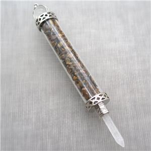 tiger eye stone chip pendant, approx 15-125mm