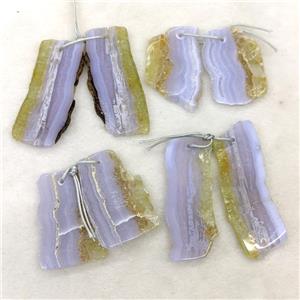 natural blue lace agate slab pendant freeform slice, approx 15-40mm