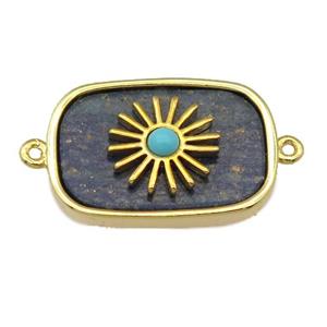 Lapis Lazuli rectangel connector, approx 16-22mm
