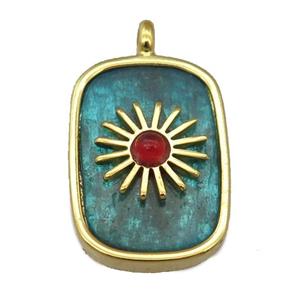 blue Apatite rectangle pendant, approx 16-22mm